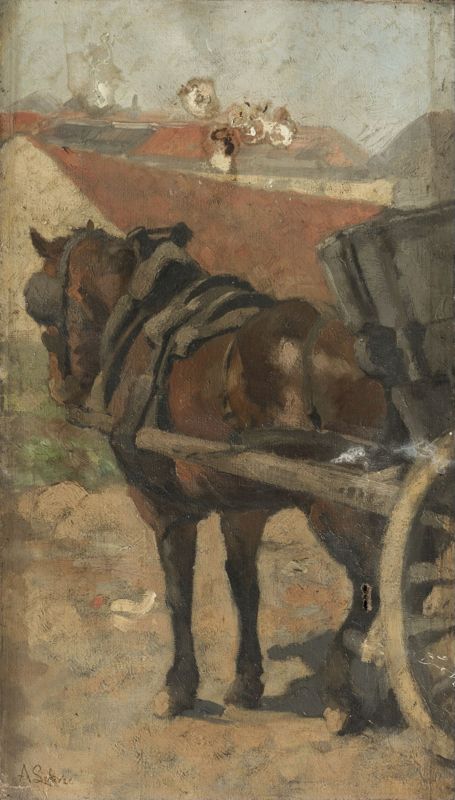 Cheval attelé