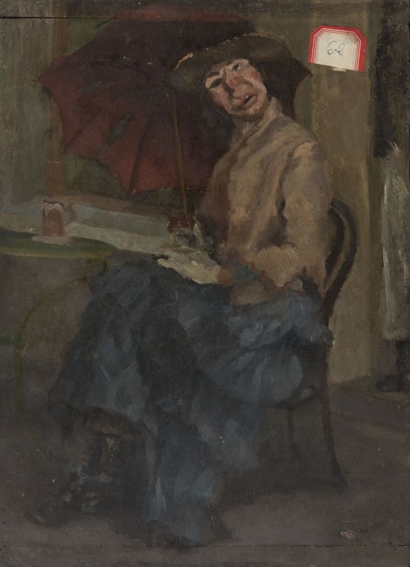 Femme en terrasse