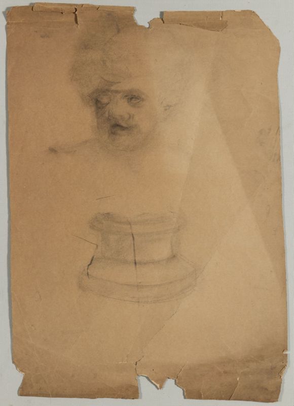 Portrait de femme et base de colonne