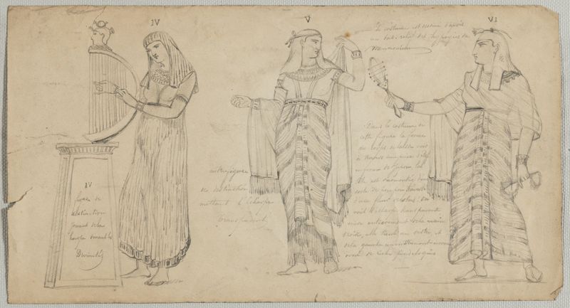 Projets de figures féminines de l'Egypte ancienne