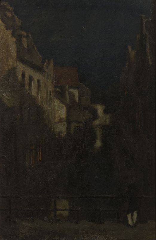 Pont des Vanniers (Nuit). (Ancien Bruxelles)