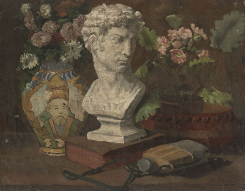 Nature morte au buste antique