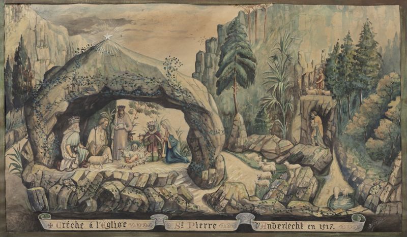 Crèche à l'église Saint-Pierre d'Anderlecht en 1917