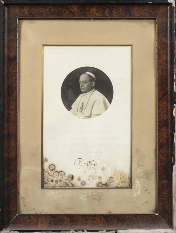 Portrait et bénédiction apostolique du Papie Pie XI