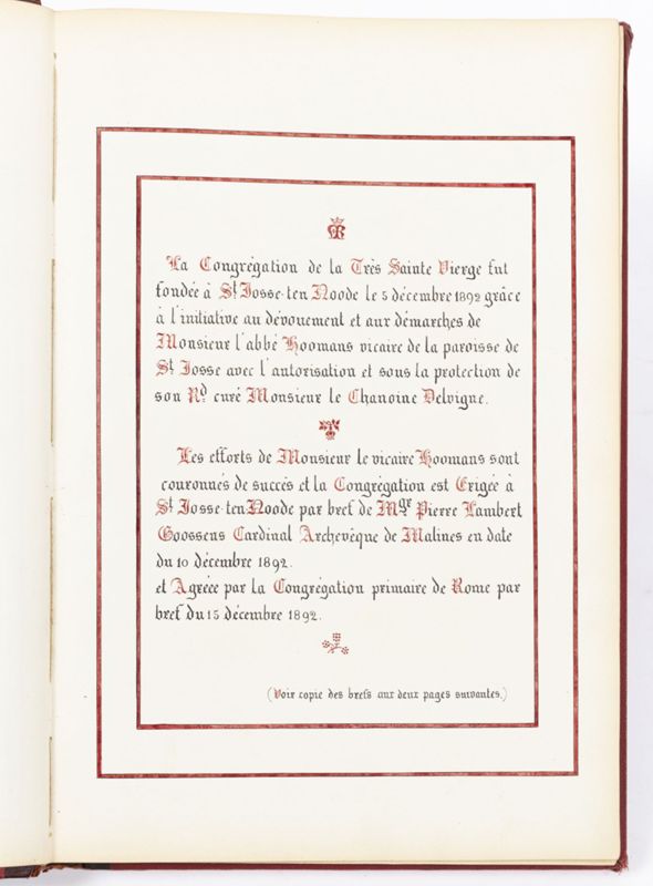 Annales de la Congrégation des Enfants de Marie de Saint-Josse-ten-Noode