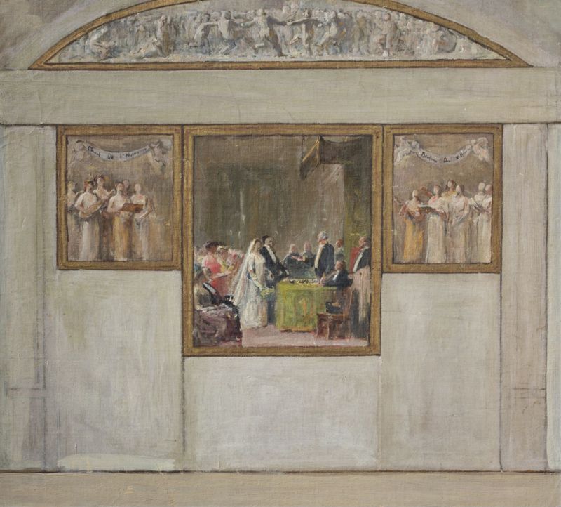 Projet de décor pour la Salle des Mariages de l'Hôtel de Ville de Saint-Gilles
