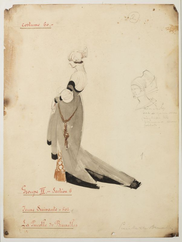Projet du costume n°60 de l’Ommegang de Bruxelles de 1930