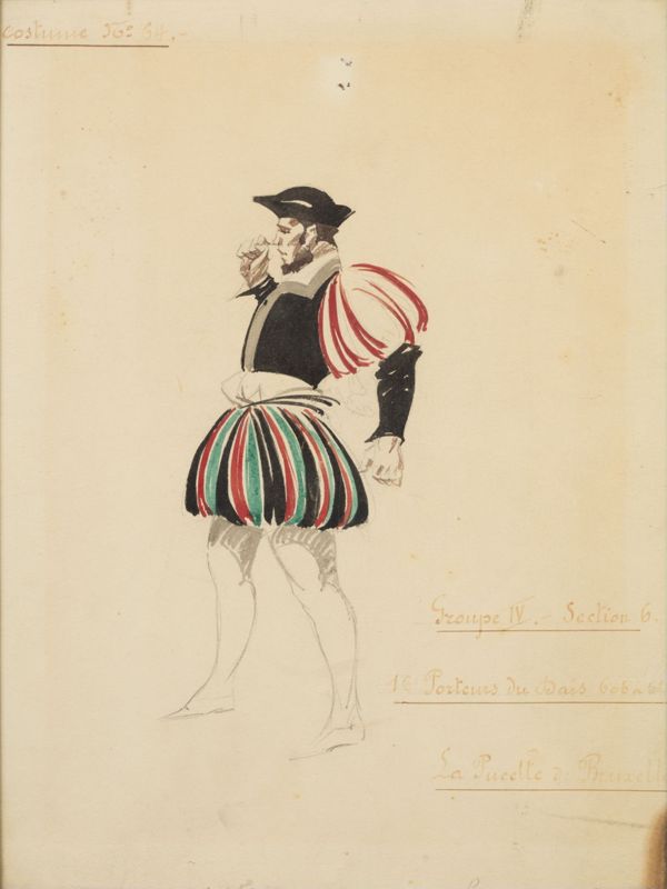 Projet des costumes n° 56 à 64 de l’Ommegang de Bruxelles de 1930