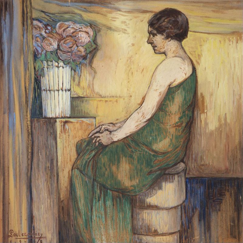 La femme au bouquet de roses