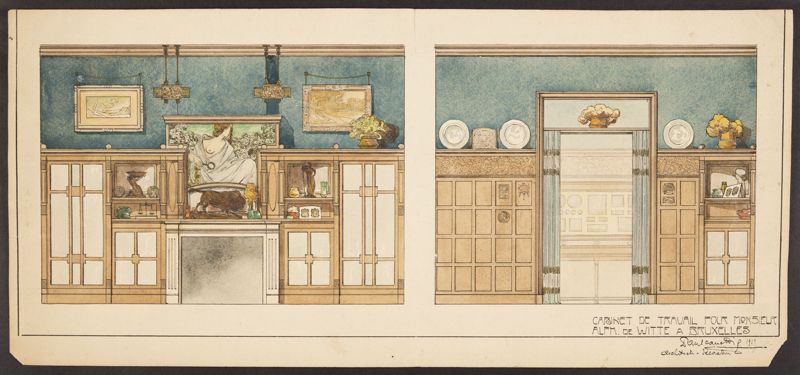 Projet de décoration pour le cabinet de travail du philanthrope Alphonse De Witte (1851-1916)
