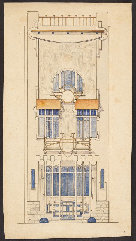 Avant-projet de la façade de la Maison Paul Cauchie