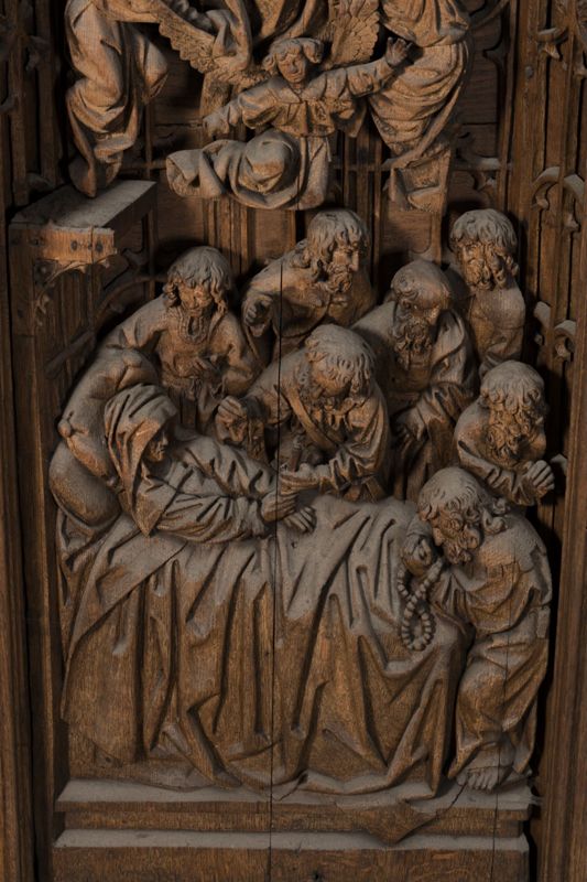 Retable de la Vie de la Vierge : Dormition, Assomption, Couronnement de la Vierge