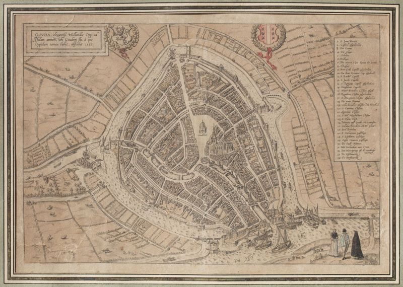 Plan de la ville de Gouda dans “Civitates orbis terrarum”