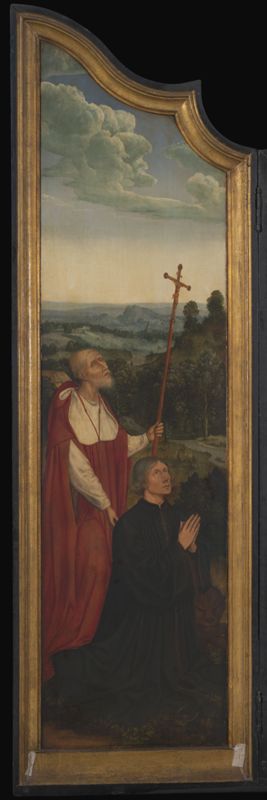 Christus aan het kruis met stichterspaar