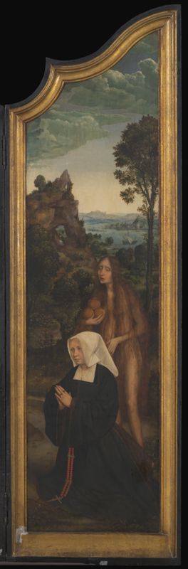 Christus aan het kruis met stichterspaar