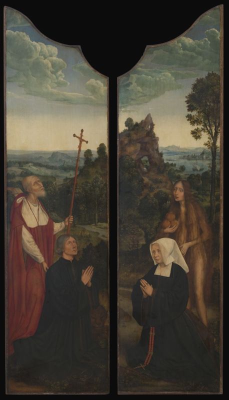 Christus aan het kruis met stichterspaar