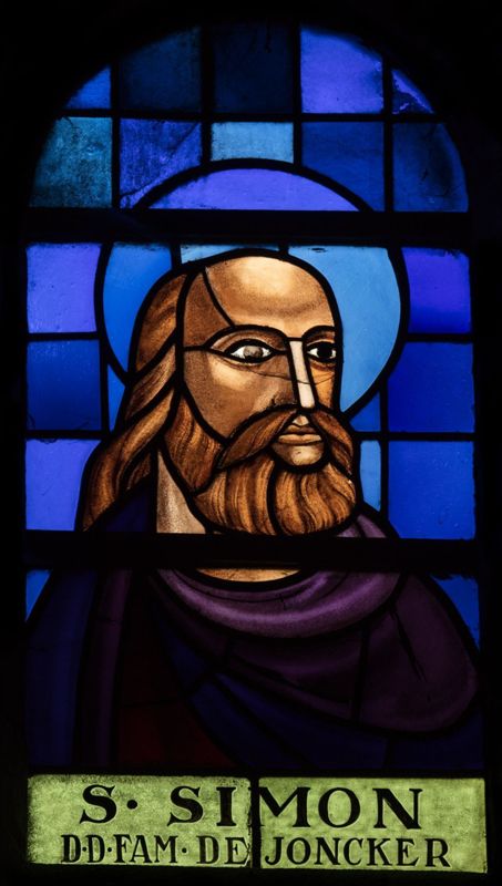 Vitrail de la Communion des Apôtres : saint Simon