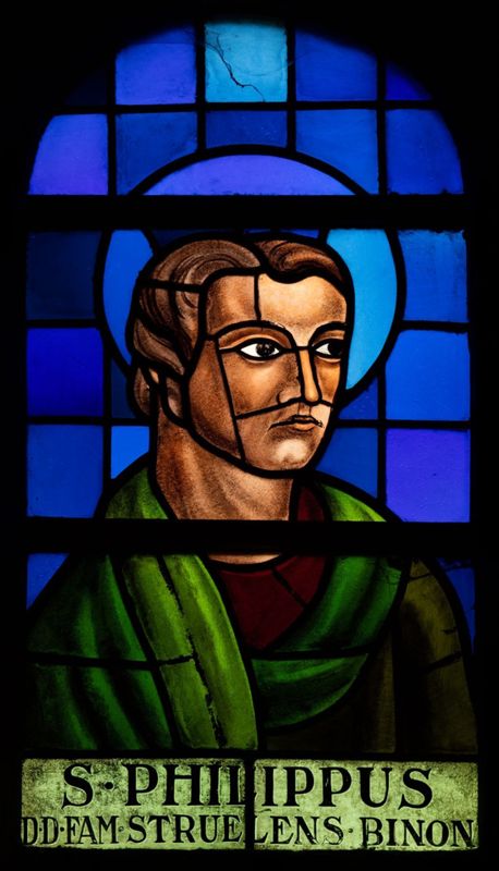 Vitrail de la Communion des Apôtres : saint Philippe