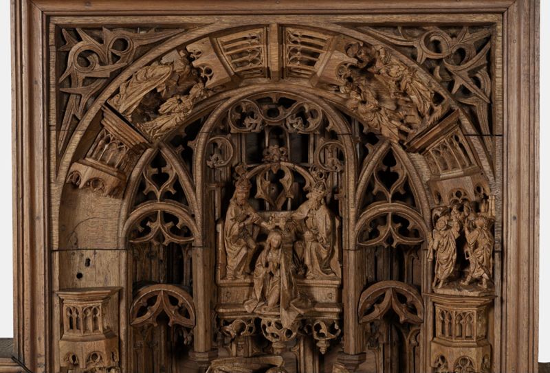 Retable de la Vie de la Vierge : Dormition, Assomption, Couronnement de la Vierge