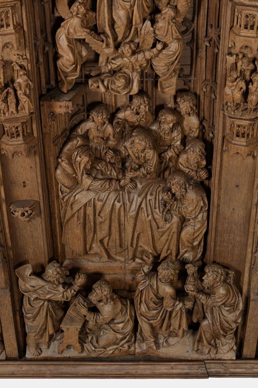 Retable de la Vie de la Vierge : Dormition, Assomption, Couronnement de la Vierge