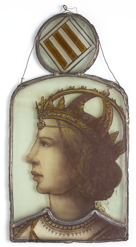 Membre féminin de la Maison de Habsbourg (Marie de Hongrie ?) avec armoiries