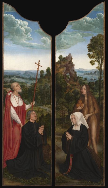 Christus aan het kruis met stichterspaar