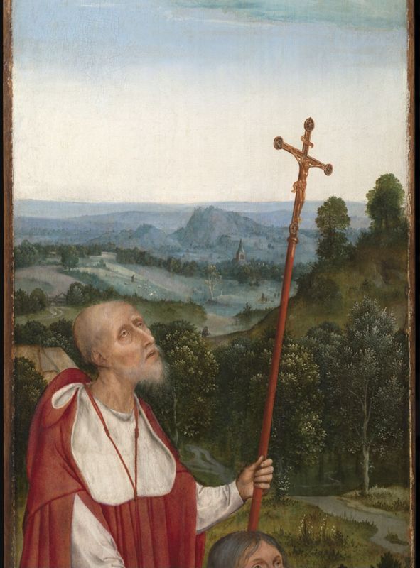 Christus aan het kruis met stichterspaar