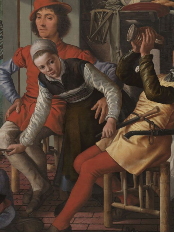 Boerengezelschap bij de haard
