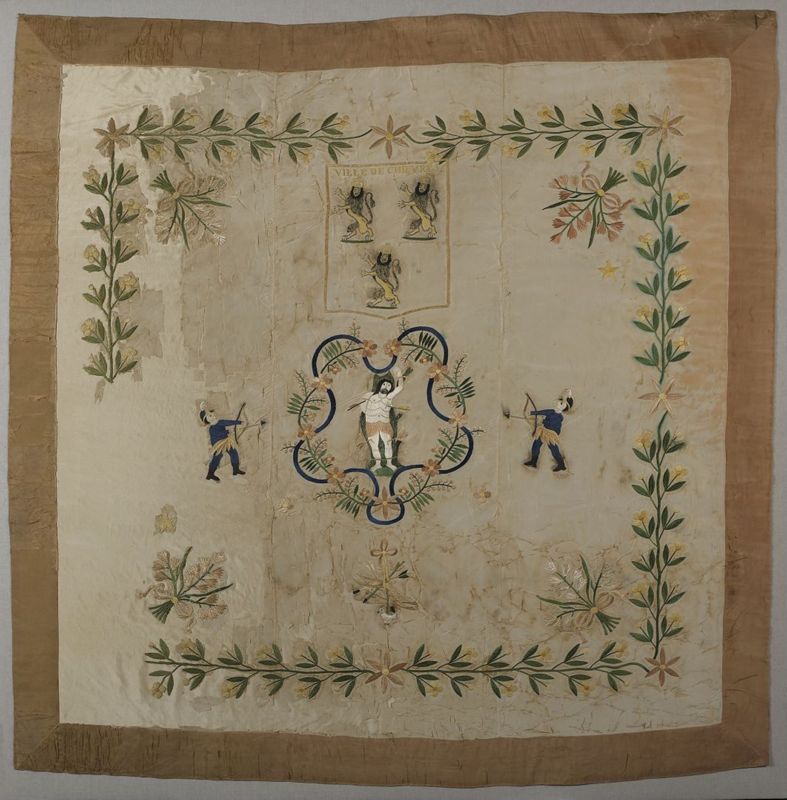 Drapeau de la confrérie des archers de Saint-Sébastien