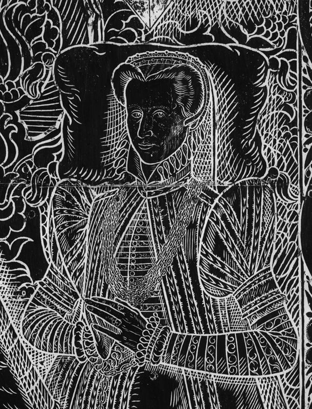 Wrijfprent van grafplaat van Francisco de la Puebla (+ 1577) en echtgenote Marie van Marivoorde (+ 1573) (Brugge, Sint-Jacobskerk)