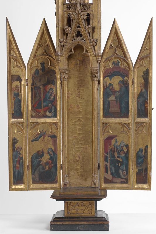 Torenretabel met scènes uit de kindsheid van Christus