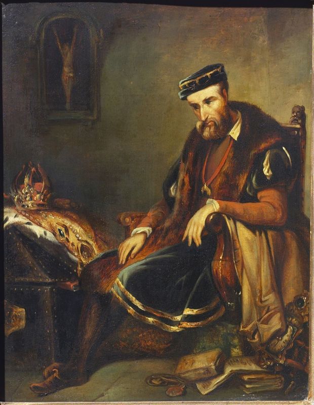 Karel V in gedachten verzonken