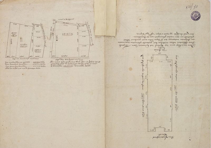 Grondplan van de vloer in het leslokaal van "'t convent"