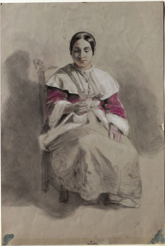 Zittende dame