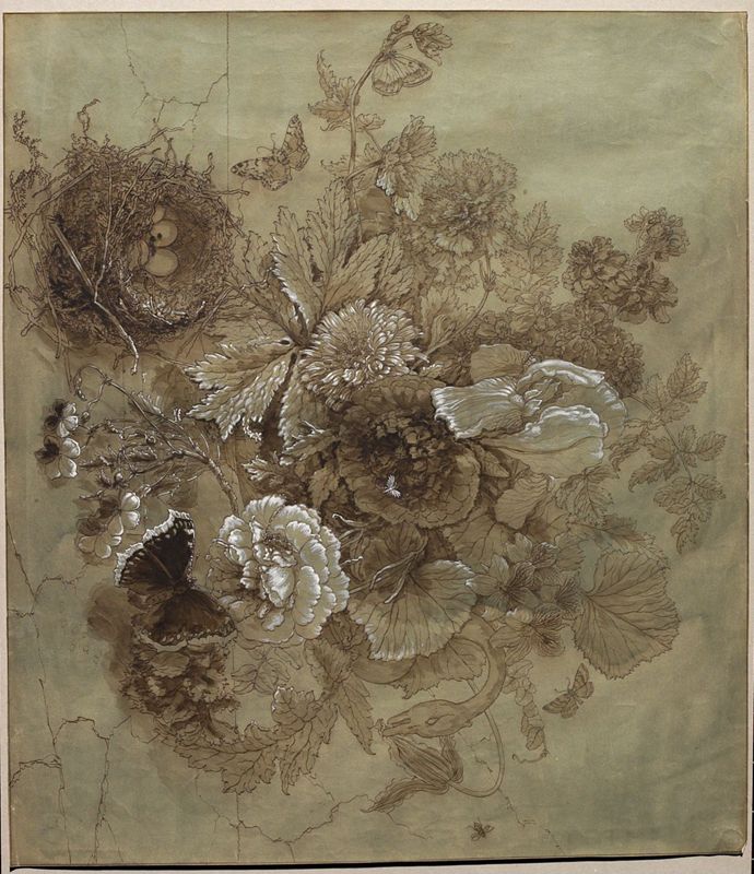 Bloemen in een schaal