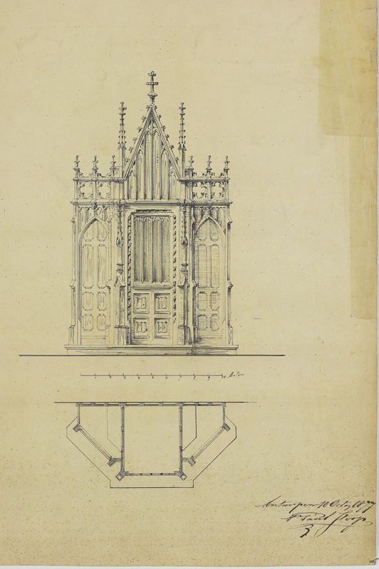 Plan van biechtstoel