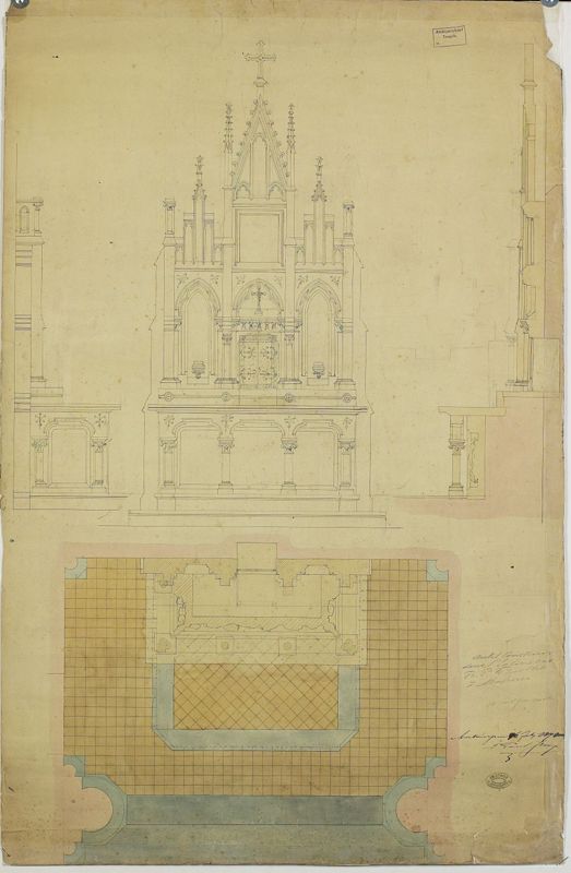 Ontwerptekening voor een altaar te Mechelen