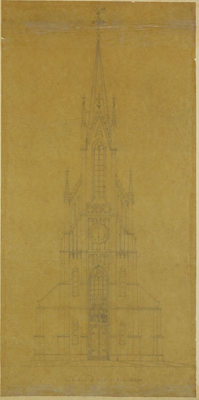Plan van een kerktoren