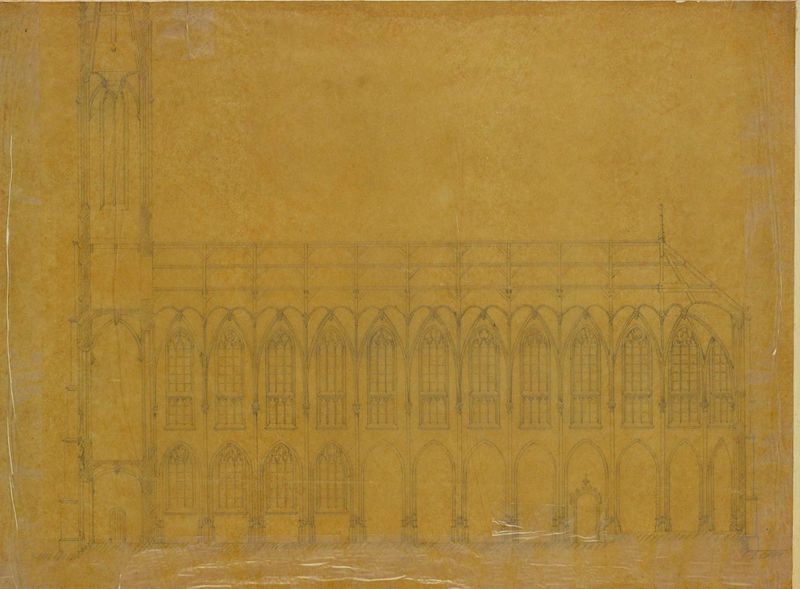 Plan voor de binneninrichting van een kerk