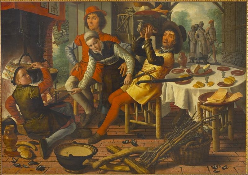 Boerengezelschap bij de haard