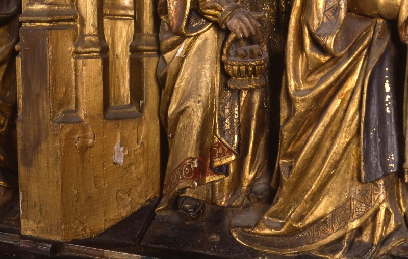 Mariaretabel met op zijluiken leven van H. Laurentius
